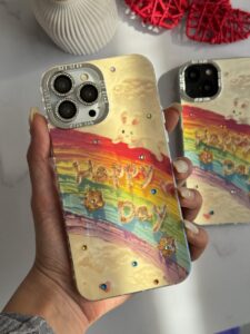 قاب موبایل آیفون خرگوش رنگین کمانی - تصویر 3