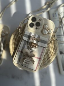 قاب موبایل آیفون میکی باربری جاکارتی دار + بندست بلند