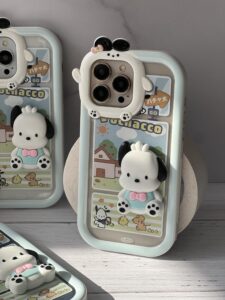 قاب موبایل آیفون سگ نگهبان پوچاکوی برجسته دوربین طرح دار