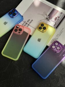 قاب موبایل آیفون یخ در بهشت دورنگ شفاف محافظ لنزدار ( 3008 )