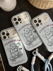 قاب موبایل آیفون خرس تدی اسکیت سوار (بدون بند) - تصویر 2