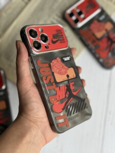 قاب موبایل آیفون نایک جردن بارکد قرمز محافظ لنزدار - تصویر 3