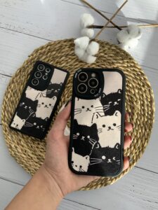 قاب موبایل شیائومی گربه های کیوت سیاه و سفید محافظ لنزدار - تصویر 3