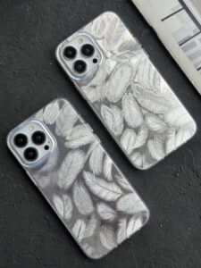 قاب موبایل آیفون پر مرغ عشق نقره ای هلوگرامی - تصویر 3