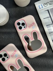 قاب موبایل آیفون خرگوش آیینه ای سیلیکونی - تصویر 3