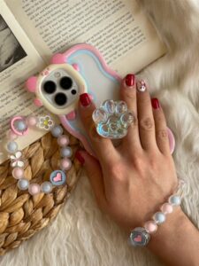 قاب موبایل آیفون پنجه گربه هلوگرامی + بند مچی ست - تصویر 3