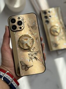 قاب موبایل سامسونگ پروانه نگین دار سواروسکی استندشو