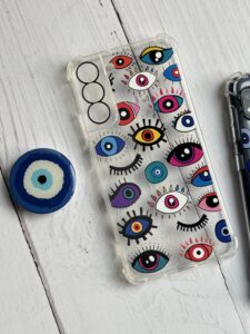 قاب موبایل سامسونگ چشم نظر پشت بیرنگ + پاپسوکت - تصویر 3