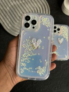 قاب موبایل آیفون قلب کریستالی آکواریومی