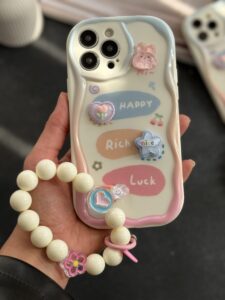 قاب موبایل آیفون خرگوش ستاره خوش شانس رنگ پاستیلی ( بدون بند )
