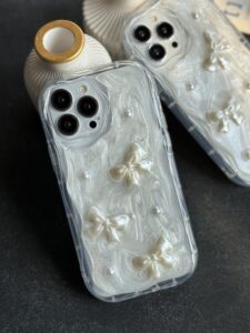 قاب موبایل آیفون پاپیون صدفی برجسته - تصویر 2