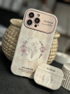قاب موبایل آیفون فلاور رزپینک