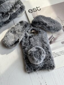 قاب موبایل آیفون طرح خرگوش پشمالو گوش دار