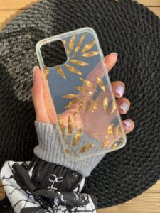 قاب موبایل آیفون گل فلزی طلایی - تصویر 3