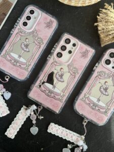 قاب موبایل ( آیفون - سامسونگ ) دختر بالرین جعبه موزیکال بند ست - تصویر 2