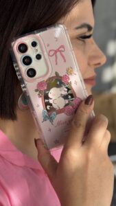 قاب موبایل ( آیفون - سامسونگ ) خرگوش میس یو پاپیون گل رز بندست - تصویر 2