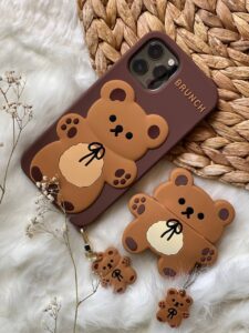 کاور ایرپاد خرس قهوه ای + بندست - تصویر 3