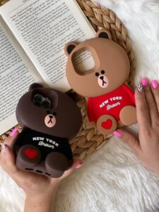 قاب موبایل آیفون خرس تدی سیلیکونی نیویورک - تصویر 2