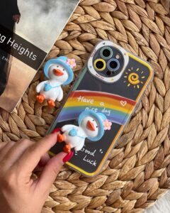 قاب موبایل آیفون خورشید و جوجه اردک رنگین کمان - تصویر 3