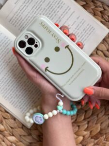 قاب موبایل آیفون هپی فیس بالشتی + بندست - تصویر 3