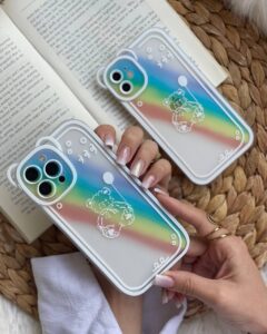 قاب موبایل آیفون خرس رنگین کمان - تصویر 2