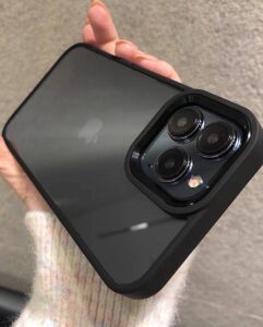 قاب موبایل آیفون متال لنز پشت بیرنگ دور سیلیکونی