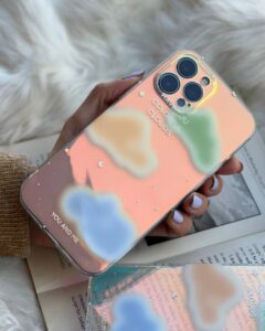 قاب موبایل آیفون ابرهای رنگی رنگی محافظ لنزدار