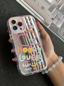 قاب موبایل ( آیفون - سامسونگ ) هپی لاولی آیینه ای - تصویر 2