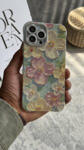 قاب موبایل ( آیفون ) گل همیشه بهار آبرنگی - تصویر 2