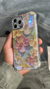 قاب موبایل ( آیفون ) گل همیشه بهار آبرنگی - تصویر 3