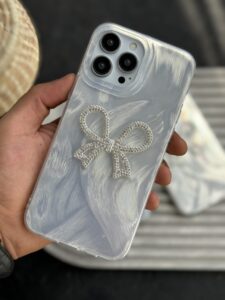 قاب موبایل آیفون پاپیون نگین دار بزرگ