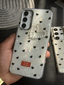 قاب موبایل سامسونگ قلب ریز خال خالی صدفی