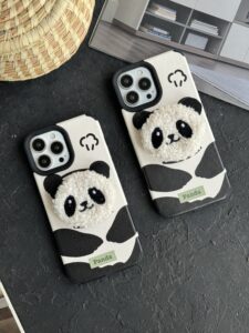 قاب موبایل آیفون پاندا پاپسوکت پشمالو - تصویر 3