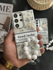 قاب موبایل ( آیفون - سامسونگ - شیائومی ) گل شانس صدفی + بندست - تصویر 2