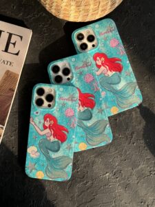 قاب موبایل آیفون پری دریایی پولکی اکلیلی ( بدون بند ) - تصویر 3