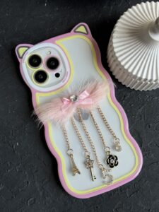 قاب موبایل گربه آویزدار پاریس و شنل - تصویر 2