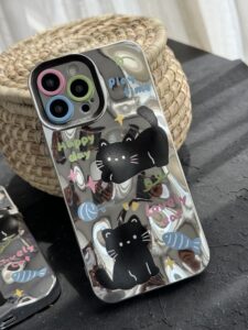 قاب موبایل آیفون گربه سیاه توهمی - تصویر 3