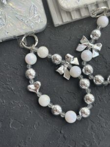 آویز و بند پاپیون نقره ای - تصویر 3