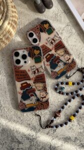 قاب موبایل آیفون سگ پاپی داون تاون + بندست - تصویر 2