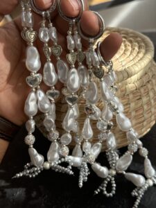 بند و آویز وایت پیرل پاپیون قلبی