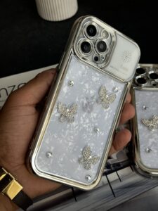 قاب موبایل آیفون پروانه نگین دار عطری - تصویر 2