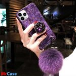 قاب موبایل سامسونگ ماربل پام پام بنفش + پاپ سوکت + پام پام - تصویر 2