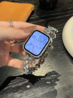 بند اپل واچ Diamond leaf bracelet با گارد نگینی (کدw5072) - تصویر 4