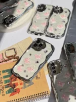 قاب کرومی پروانه و قلب صورتی آیفون و اندرویدی (کدC1825) - تصویر 3