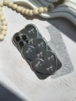 قاب قلبی اکلیلی پاپیونی نگین برجسته (کدC1823) - تصویر 4