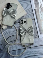 قاب پاپیون نقره ای با بند ژلاتینی (کدC2003)