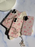 قاب Pink Flower Butterfly با آویز (کدC2116) - تصویر 3