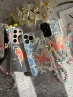 قاب پروانه رز فلای با آویز سامسونگ و شیائومی (کدC2147)