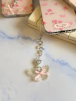 قاب Pink Flower Butterfly با آویز (کدC2116) - تصویر 2