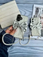 قاب پاپیون نقره ای با بند ژلاتینی (کدC2003) - تصویر 4